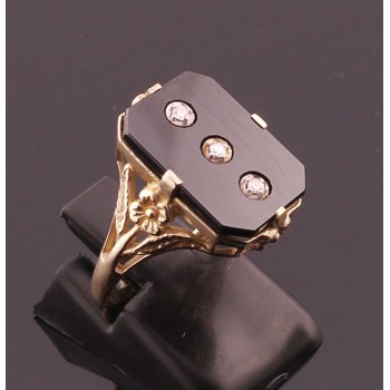 9ct Onyx & Diamond Ring SOLD